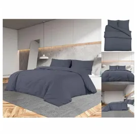 vidaXL Bettwäsche-Set Anthrazit 240 x 220 cm