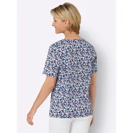 Sieh an! Kurzarm-Shirt in weiß-marine-bedruckt | Gr.: 38