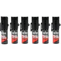 Pfefferspray VESK Police RSG Breitstrahl 15 ml mit seitlichem Clip - Premium Lady Pfefferspray OC EXTREM STARK - hochwertig und diskret (6 Stück)