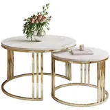 lookway Couchtisch, Gold, Holzwerkstoff, Rund, 70x49x70 cm, Wohnzimmer, Wohnzimmertische, Couchtische