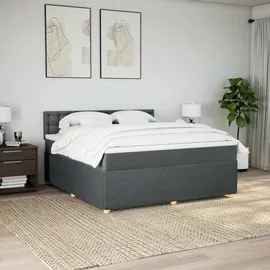 vidaXL Boxspringbett 180 x 200 cm Dunkelgrau