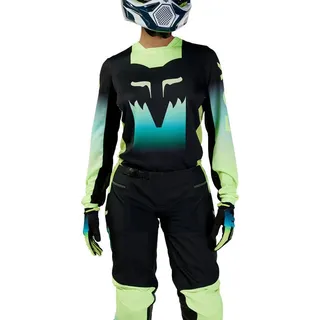 Fox 180 Flora Motocross Jersey, schwarz-grün-gelb, Größe S