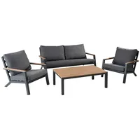 Outdoor Edge Gartenlounge 4-teilig - Dunkelgrau - Olefin -