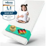 Kindermatratze COZY I Das Beste für Babys und Kinder I BESTSELLER!, Alavya Home®, 10 cm hoch, (Kindermatratze 90x200 cm ohne Spannbettlaken,CertiPUR zertifizierter Härtegrad H2 Kaltschaum mit waschbarem Bezug,hochwertige Matratze für Kinderbett Hausbett,Kaltschaummatratze 200x90 antibakteriell und geruchsneutral), Made in Europe mit guter Luftzirkulation - Versand als Rollmatratze weiß 90 cm x 200 cm x 10 cm