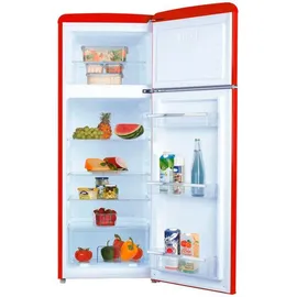Amica KGC 15630 R Retro-Kühl-Gefrierkombination (206 l, 1440 mm hoch, Rot)