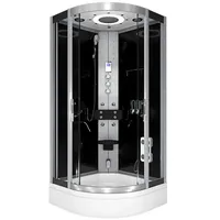 AcquaVapore Komplettdusche Fertigdusche Dusche D58-63T1 Schwarz 100x100, Sicherheitsglas ESG, inklusive Duschwanne schwarz
