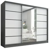 A&J MöbelLand Schiebetürenschrank AURELIA 2 200 x 0 x 0 cm Grau/Weiß