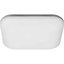 LED Außen Decken Leuchte eckig Lampe weiß opal Garten Beleuchtung Strahler silber