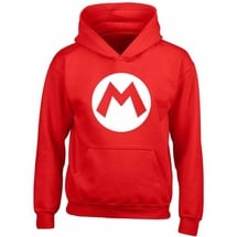 Super Mario Sweater mit Kapuze Super Mario Badge Rot - 128