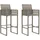 vidaXL Garten-Barhocker 2 St.  Grau Poly Rattan