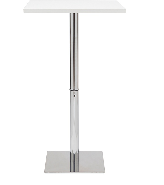 Table de bar design carrée blanche L60 cm JACK