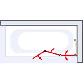 Schulte Home Schulte Badewannenfaltwand 3-teilig, 127 x 140 cm, 3 mm Sicherheitsglas (ESG) Klar hell, Alu-Natur - Grau