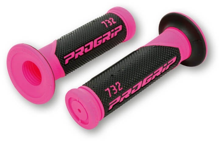 PROGRIP Stuurgrepen 732, neon roze/zwart, 7/8 inch, gesloten, zwart-pink