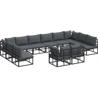 vidaXL Garten-Lounge-Set 12-tlg. schwarz