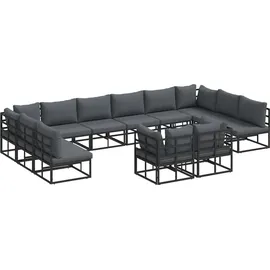 vidaXL Garten-Lounge-Set 12-tlg. schwarz