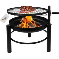 Lemodo Feuerschale mit Grillrost, Schwenkgrill höhenverstellbar Ø60cm Stahl