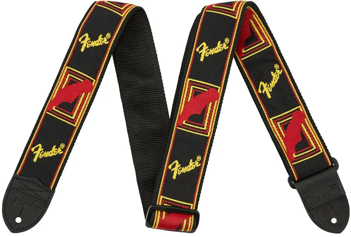 Fender Strap 2" Monogramm Black/Yellow/Red