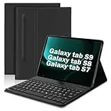 JADEMALLGalaxy Tab S9 Tastatur - Tastatur Hülle für Samsung Galaxy Tab S9 2023/S8 2022/S7 11 Zoll 2020, Magnetisch QWERTZ Deutsch Beleuchtete Bluetooth Tastatur mit Hülle