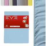 evetextile Spannbettlaken Baumwolle 200 x 200 cm Hellblau 1 St.