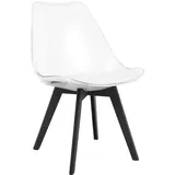 NMK HOME Esszimmerstuhl Transparent – klare Kunststoffsitzschale mit schwarzen Polypropylen-Beinen, modernes Design mit Leichter Form und Stabiler Konstruktion