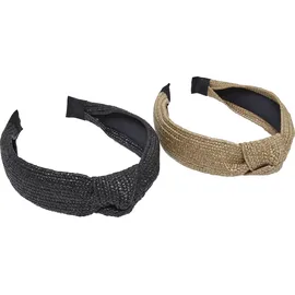 URBAN CLASSICS Braid Bast Headband 2-Pack", - schwarz,