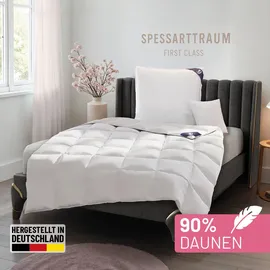 SPESSARTTRAUM Daunenbettdecke SPESSARTTRAUM "First Class", weiß, B:135cm L:200cm, Bezug: 100% Baumwolle. Füllung: 90% Daunen, 10% Federn, Bettdecken, 5 Wärmeklassen & 6 Größen, Bestseller