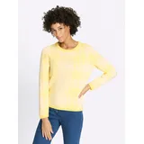 Sieh an! Rundhals-Pullover zitrone/ecru 46