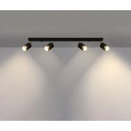 Sollux Lighting NERO 4 4xGU10 schwarz/gold Stahl