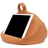 ARSBORUI Tablet Halter Kissen, Tablet Kissenständer mit Seitentasche, Weich Tablet Kissenhalter Buchkissen Tragbarer Tablet Ständer Multi-Angle Pillow Lap Stand für Tablets Phones Books (Orange)