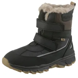 Winterstiefel BISGAARD "bisgaard eddie tex", Kinder, Gr. 34, schwarz, Textil, Leder, sportlich, Schuhe, Snowboots, Klettstiefel, Outdoor Schuh mit TEX-Membrane
