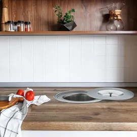 Relaxdays Einbaumülleimer 8 l Silber