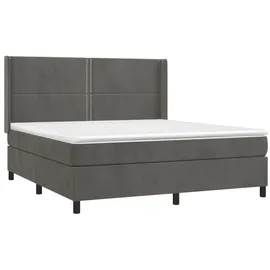 vidaXL Boxspringbett 180 x 200 cm Dunkelgrau