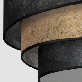 LINDBY Deckenlampe Ayvira schwarz/gold, Textil, 56 cm, E27 - Esszimmer, Von