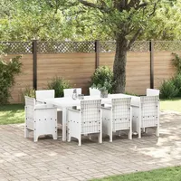 vidaXL Garten Essgruppe 9-tlg. Weiß