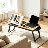 Praktischer Laptop-tisch Mit Höhen- Und Winkelverstellung,verstellbarer Klapptisch Mit Neigefunktion Und Schublade,multifunktionaler Betttisch(nur Mit 1pcs Betttisch)
