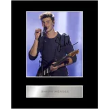 Foto mit Autogramm von Shaw Mendes #2, mit Passepartout, Fotodruck als Geschenk