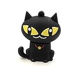 Onwomania Katze in Schwarz sitzend niedlich Funny USB Stick 64 GB USB 3.0 Speicherstick USB-Datenträger