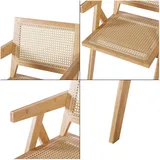 [en.casa] Esszimmerstuhl Asikkala Bambus/Rattanoptik beige