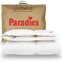 Paradies Daunendecke 155x220 cm Ganzjahres Decke "Gabi 90" RDS Gänsedaunen - Weiß