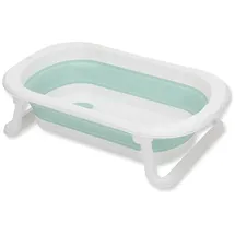 fillikid Faltbadewanne Orka mit ausklappbaren Standbeinen, Stöpsel & Antirutschbeschichtung - Salbei Weiß