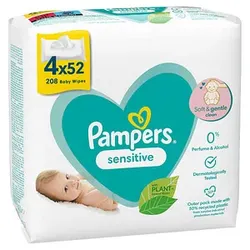 Pampers® Feuchttücher sensitive 1-lagig weiß, 208 St.