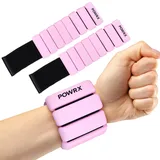 PowrX Gewichtsmanschetten, hochwertiges Silikon, Edelstahlteile, einfach zu reinigen, schweiß- und geruchsresistent - Workout, Fitness, Yoga, Laufen, Pilates, Heimtraining, Core-Training - Rosa