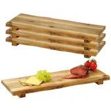 KESPER Servierbrett, Natur, Holz, 4-teilig, Akazie, Rechteckig, 53x4x19 cm, Tischkultur & Servieren, Servierplatten