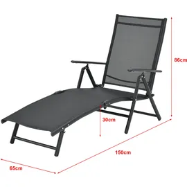 [en.casa] Sonnenliege Alborea Schwarz