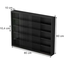 Vicco Wandvitrine Showla 80 x 60 x 10 cm Schwarz