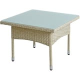 ESTEXO Polyrattan Beistelltisch Gartentisch Rattan Kaffee Tisch Balkontisch Gartenmöbel Kaffeetisch Teetisch Couchtisch Rattantisch (Beige)