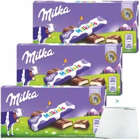 Milka Milkinis Schokoladenriegel mit Milchcremefüllung 3x87,5g Packung usy Block