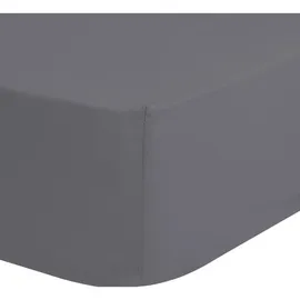 HIP Spannbettlaken Satin 140 x 200 cm dunkelgrau