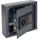 HMF 2030-11 Schlüsseltresor 30 Haken, Schlüsselschrank, Safe, 30 x 28 x 10 cm, anthrazit