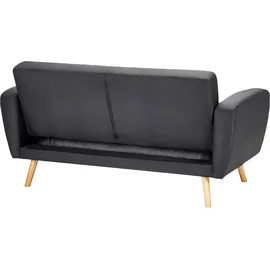Beliani Schlafsofa Polyester 2-Sitzer Schwarz